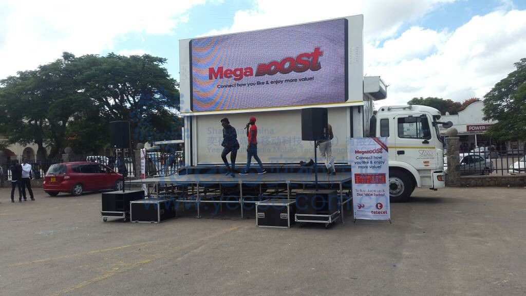 Mounted LED Billboard on Truck V9 in Cameroon